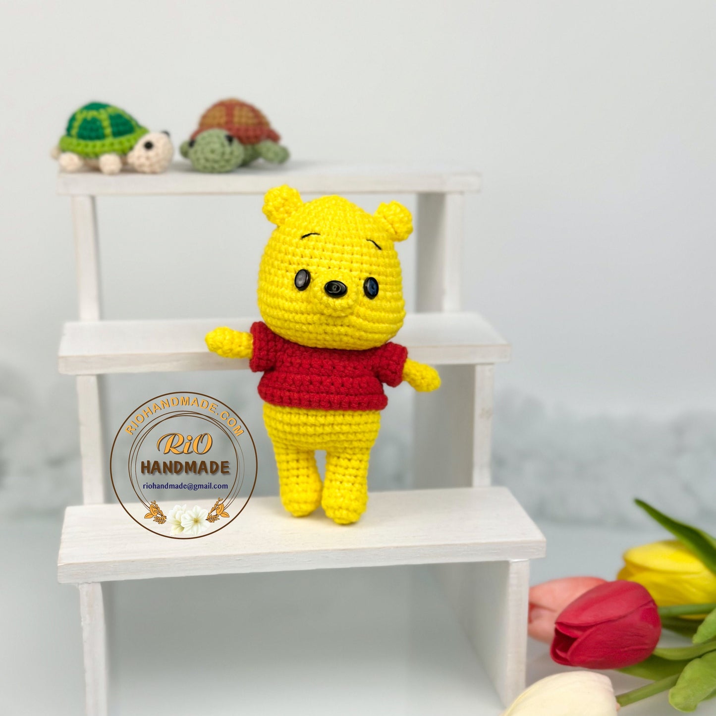 Handmade Yarn Cotton Bear Inspired Crochet, Amigurumi stuffed, Cute Toy For Kid, Adult Hobby,