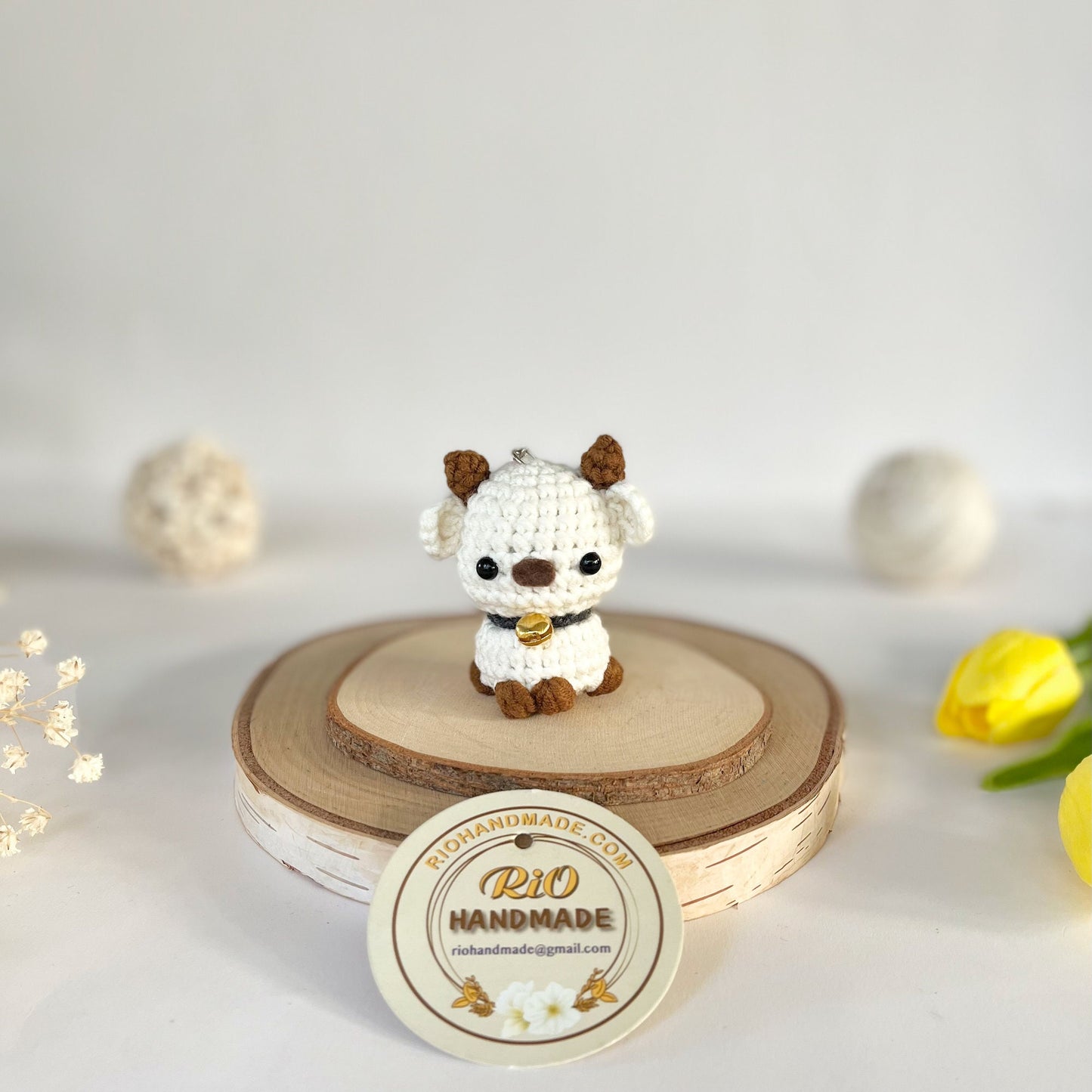 Rio Handmade, cow keychain, plushie toy, cute gift