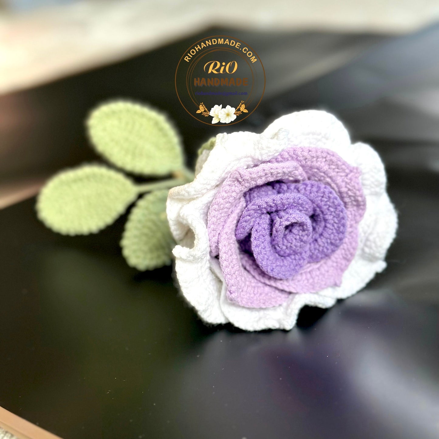 1pc Crochet Rose, Ready To Ship, Rio Handmade Crochet Rose Flower, Gift For Her, Gift For Mom, Valentine Gift