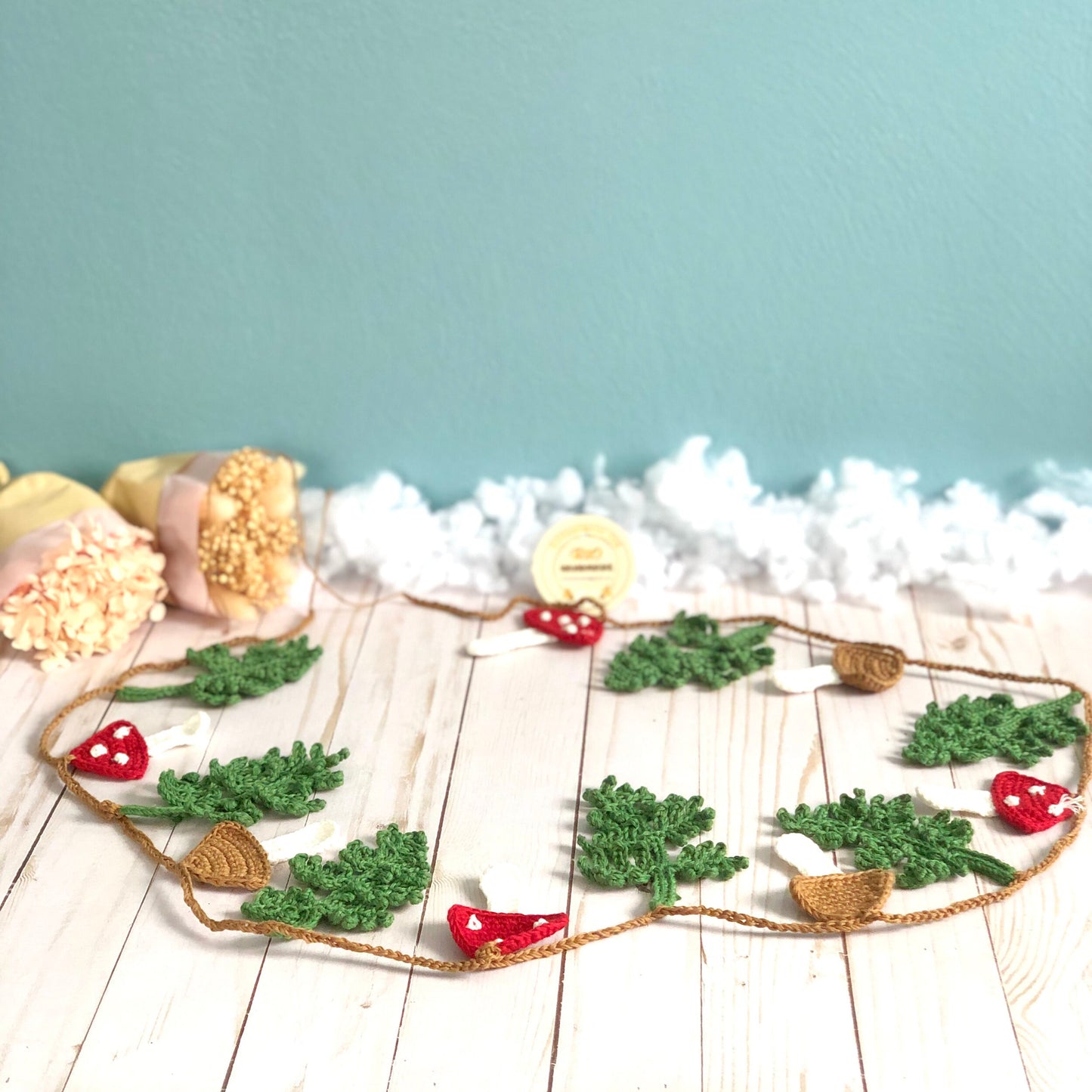Rio Handmade Crochet Amigurumi Mushroom Garland, Wall Hanging Mushroom, Toadstool Decor,