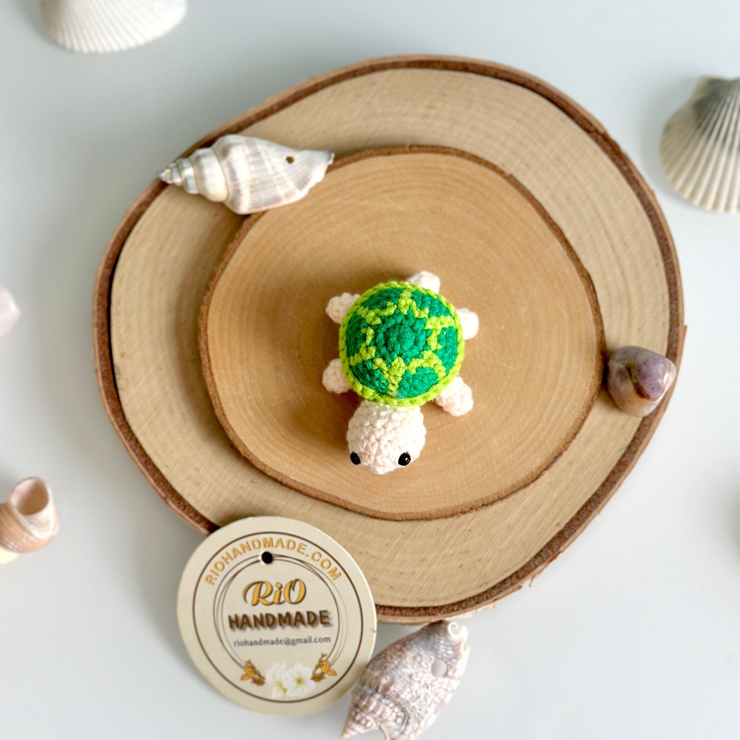 Rio Handmade Turtle Crochet Keychain, Amigurumi Turtle, Cute Gift
