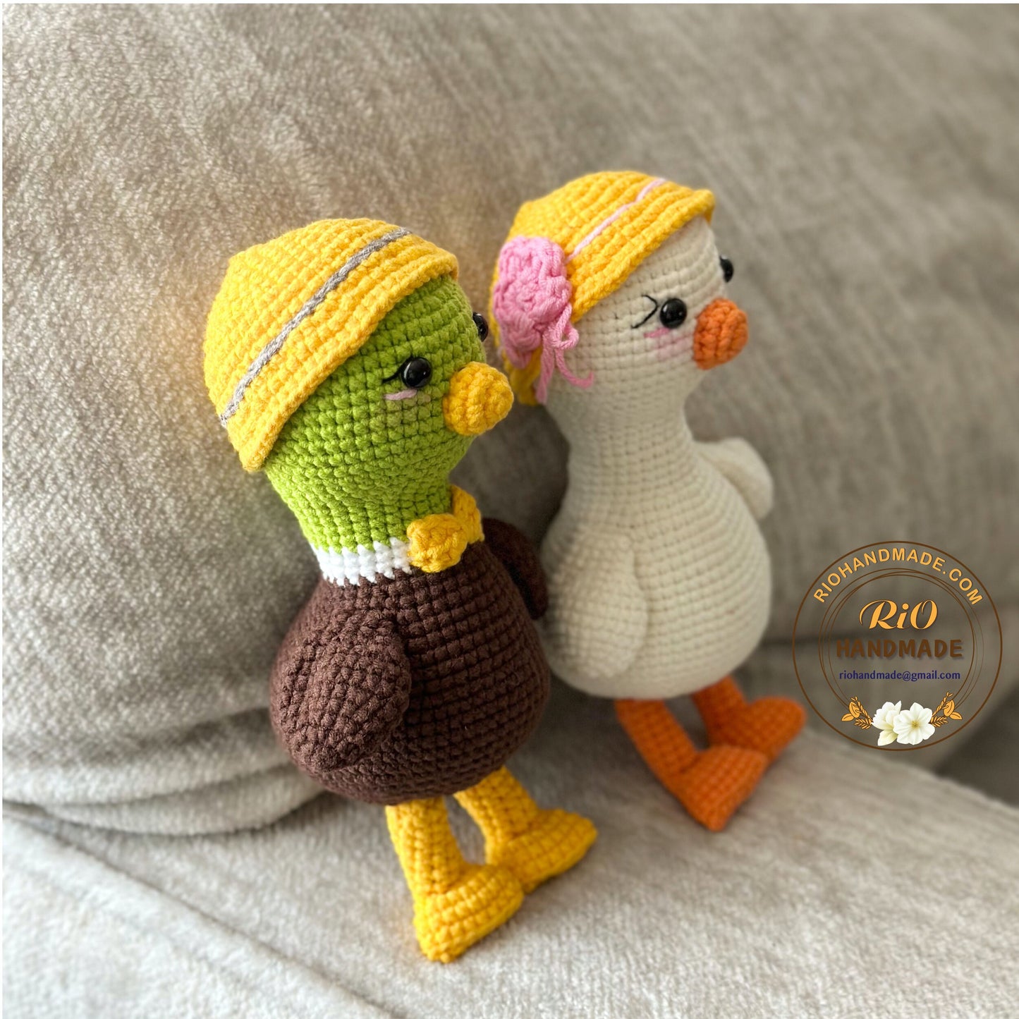 Ready To Ship, Rio Handmade, Cute Ducking Crochet, Duck Plushie, Crochet Mallard Duck, Toy For Baby, Kid