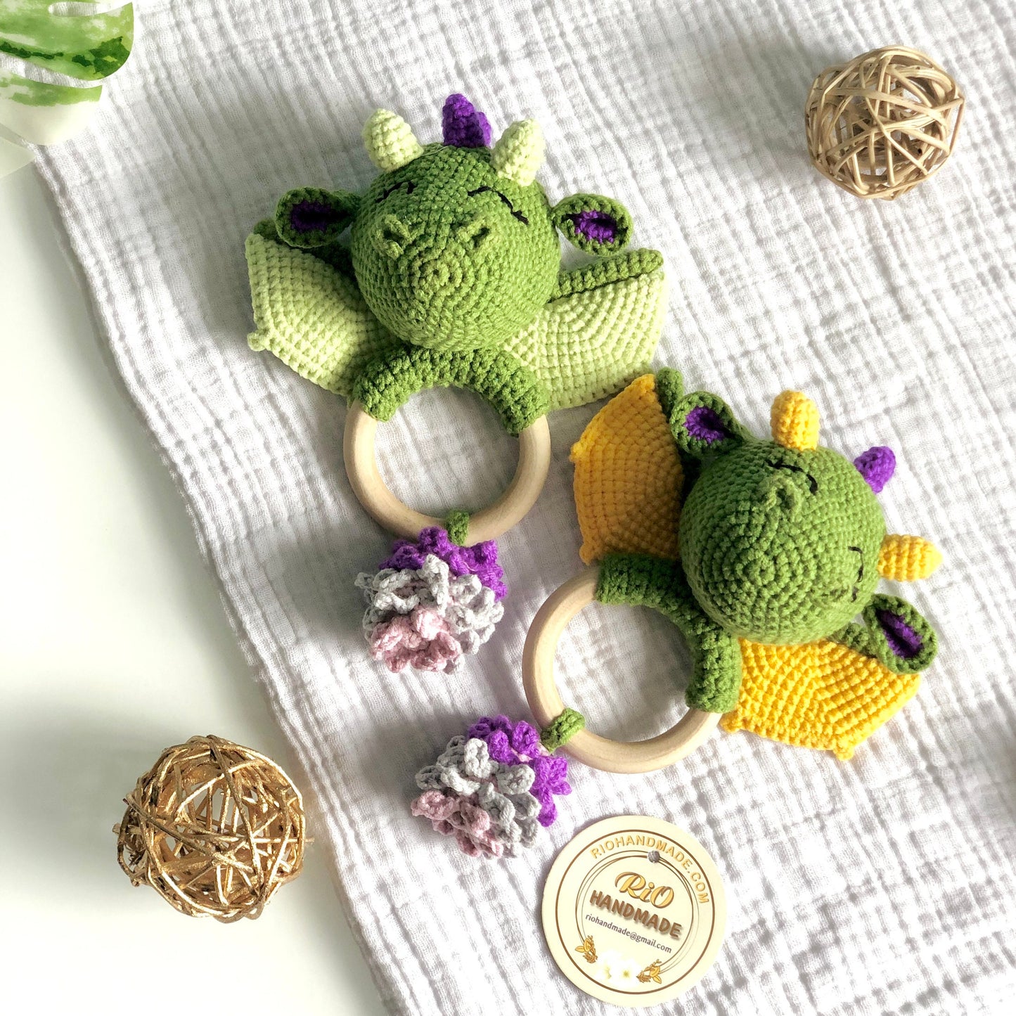 Baby Gift, Animal Newborn Baby Rattle, Baby Crochet Rattle Gift, Toy Rattle With Name