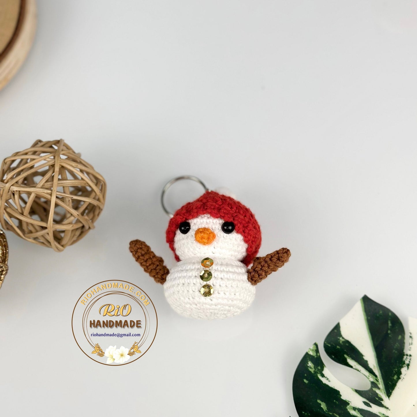 Crochet Snowman, Amigurumi Snowman, Christmas Decore , Christmas Gift, Snowman With Hat, Snowman Keychain