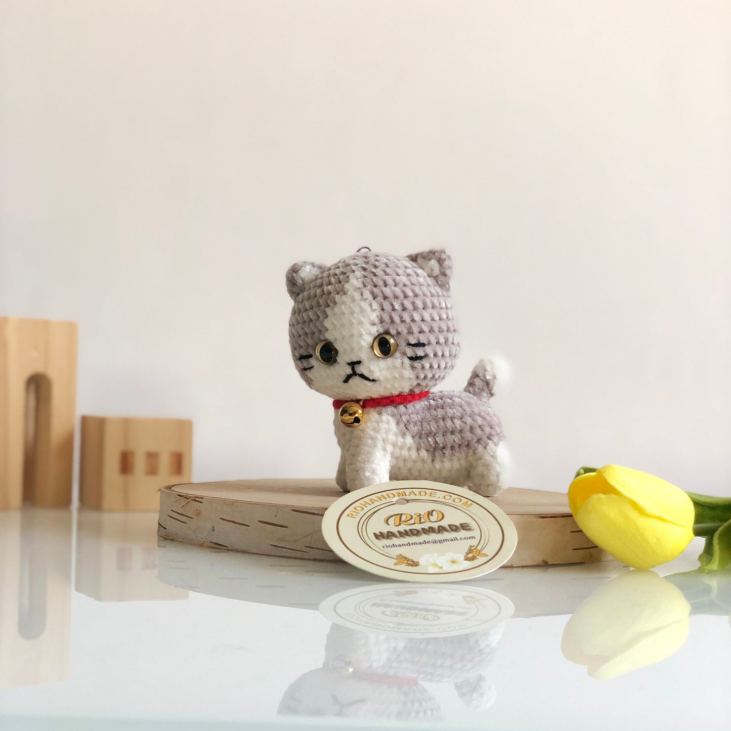 Ready To Ship, Handmade yarn cat crochet, amigurumi cute little cat, home decor, adult hobby, perfect idea for gifts, present