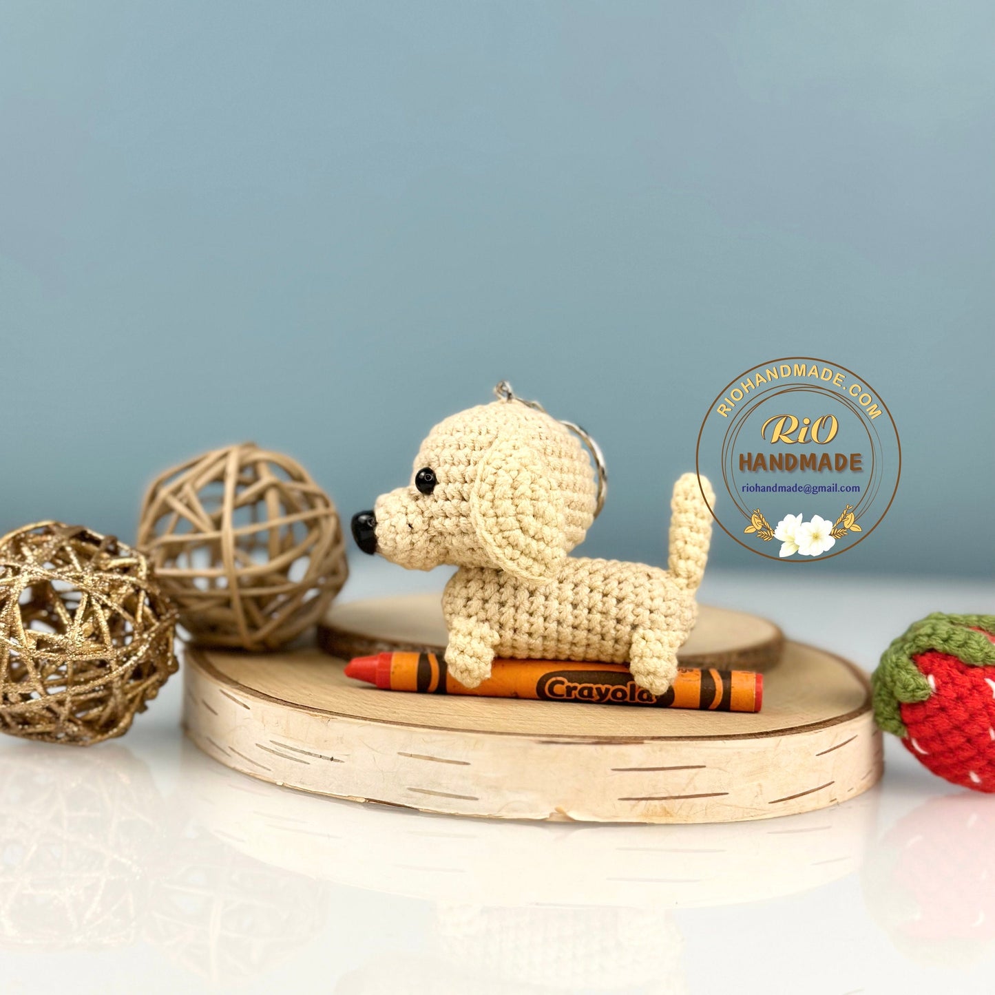 Rio Handmade yarn Dachshund crochet, amigurumi mini dachshund, cute dachshund, cute dog, home decor, crochet keychain, adult hobby