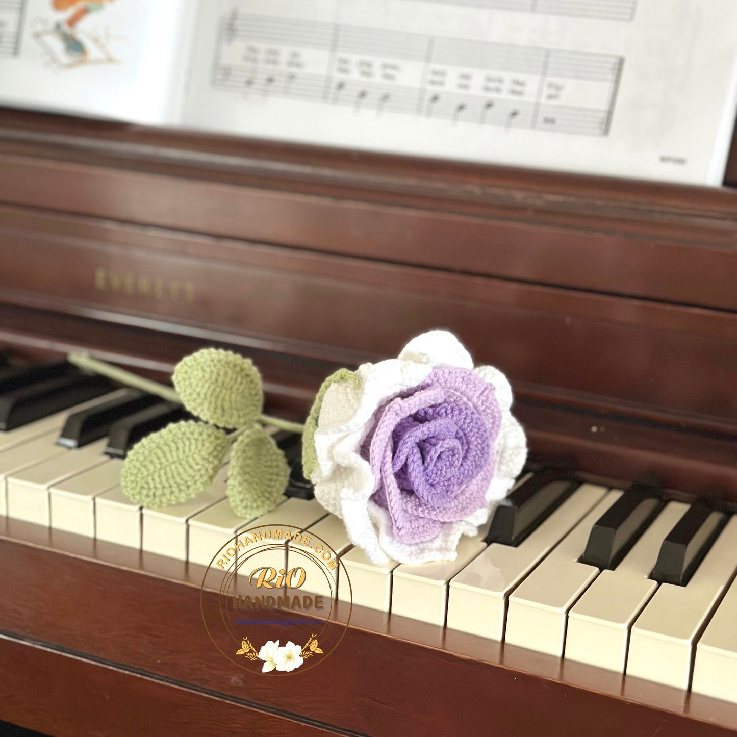 1pc Crochet Rose, Ready To Ship, Rio Handmade Crochet Rose Flower, Gift For Her, Gift For Mom, Valentine Gift