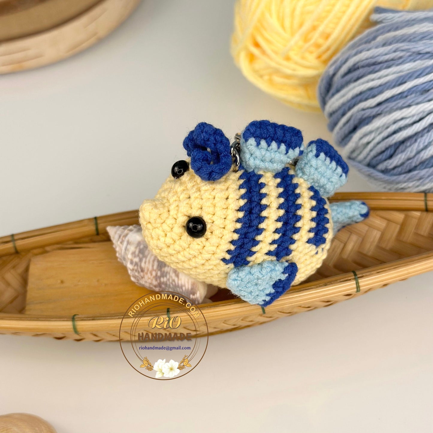 Handmade Fish, Crochet Fish, Amigurumi Fish Keychain, Plushie toy, Cute Gift, Ornament, Car Rear View Hanging