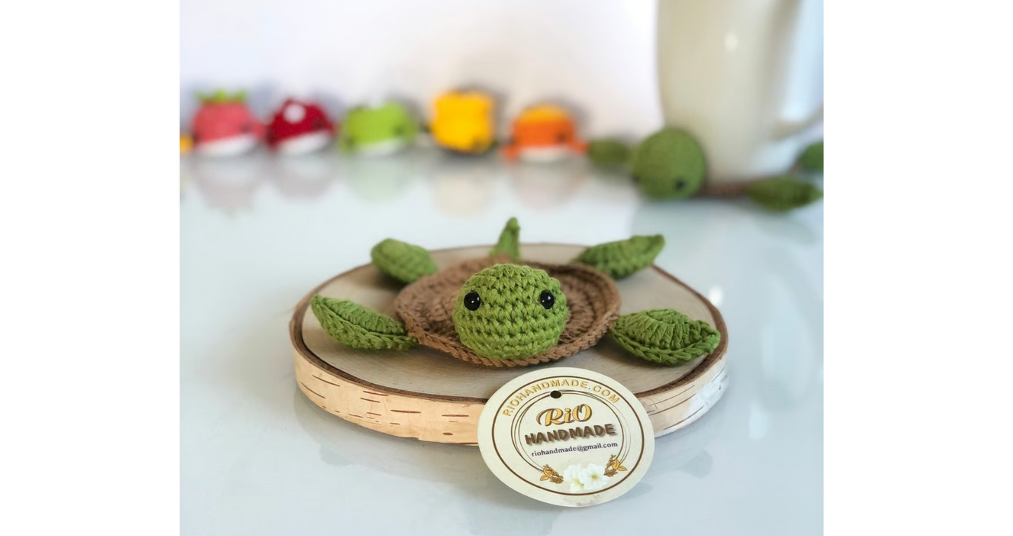Ready To Ship, Rio Handmade Crochet Coaster, Crochet Turtle Coaster, Mug Rug, Housewarming Gift, Home Decor, Gift For Teacher