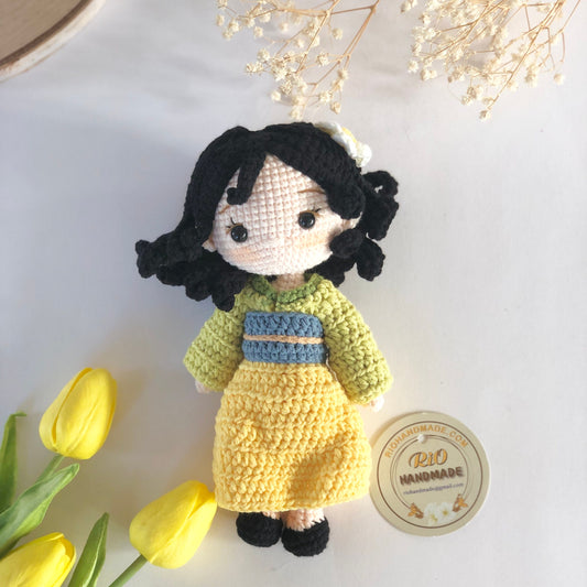 Handmade Princess Inspired Doll Crochet, Cute Princess, Amigurumi Princess Doll, Soft Toy For Baby, Kid, Adult Hobby