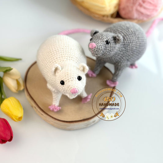 Handmade Rat, Crochet Realistic Rat, Amigurumi Rat, Cute Gift.