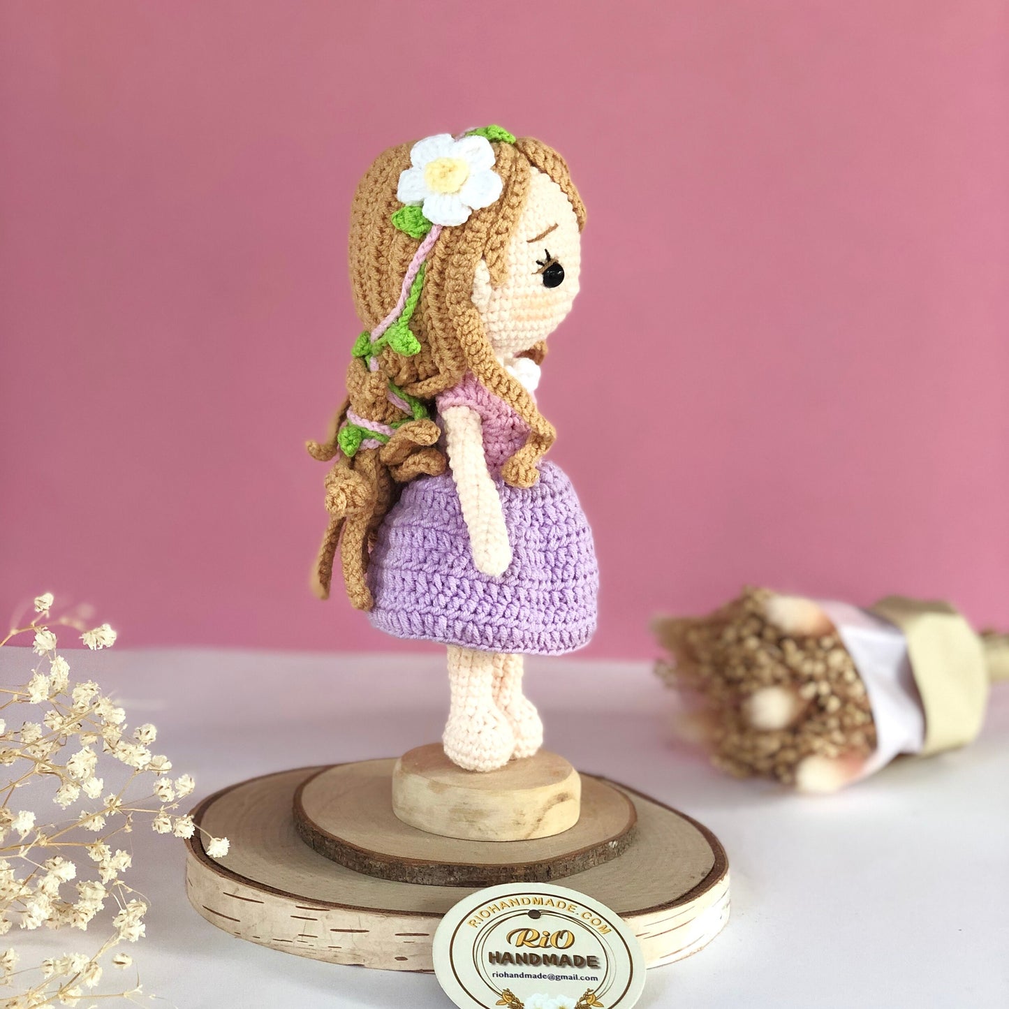 Handmade Princess Inspired Doll Crochet, Cloudy Hair Princess, Amigurumi Princess Doll