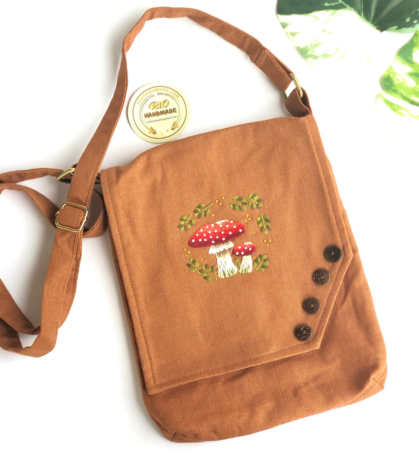 Hand Embroidered Linen Crossbody Bag, Linen Bag, Crossbody Bag