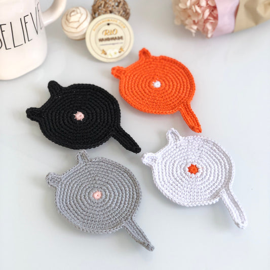 Handmade Cat Butt Coaster Crochet, Amigurumi Coaster, Cat Coaster, Mug Rug, Kitten Bottom,  Housewarming Gift, Home Decor