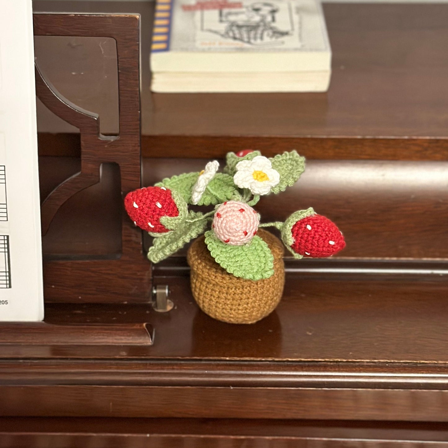 Ready To Ship, Rio Handmade Strawberry Gift, Crochet Strawberry, Amigurumi Strawberry, Strawberry Decor, Potted Strawberry,Gift For Mom