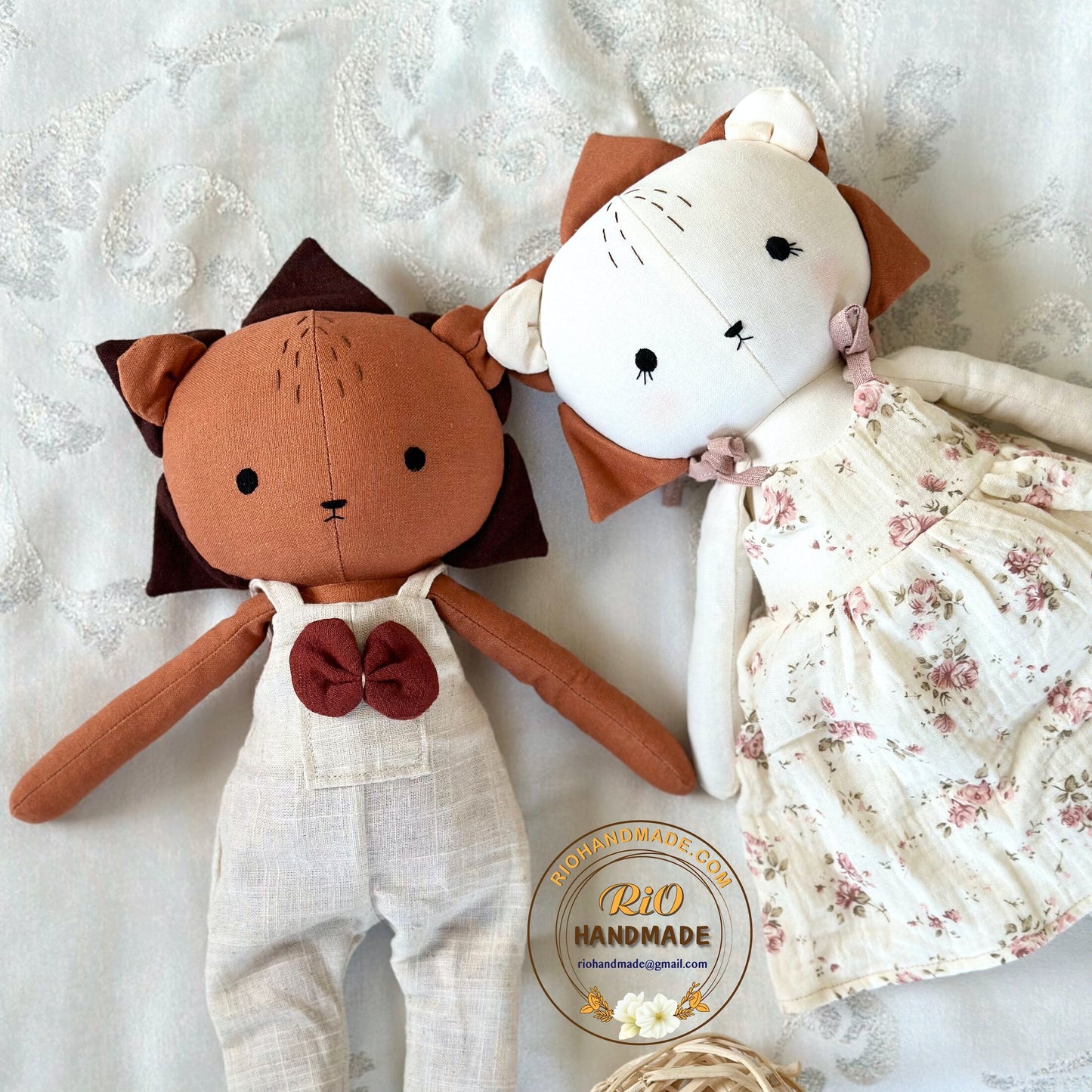 Rio Handmade Linen Lion Toy, Nursery Decor Stuffed, Linen Baby Toy, Soft Stuffed Lion Toy For Toddler, Kid, Adult Hobby