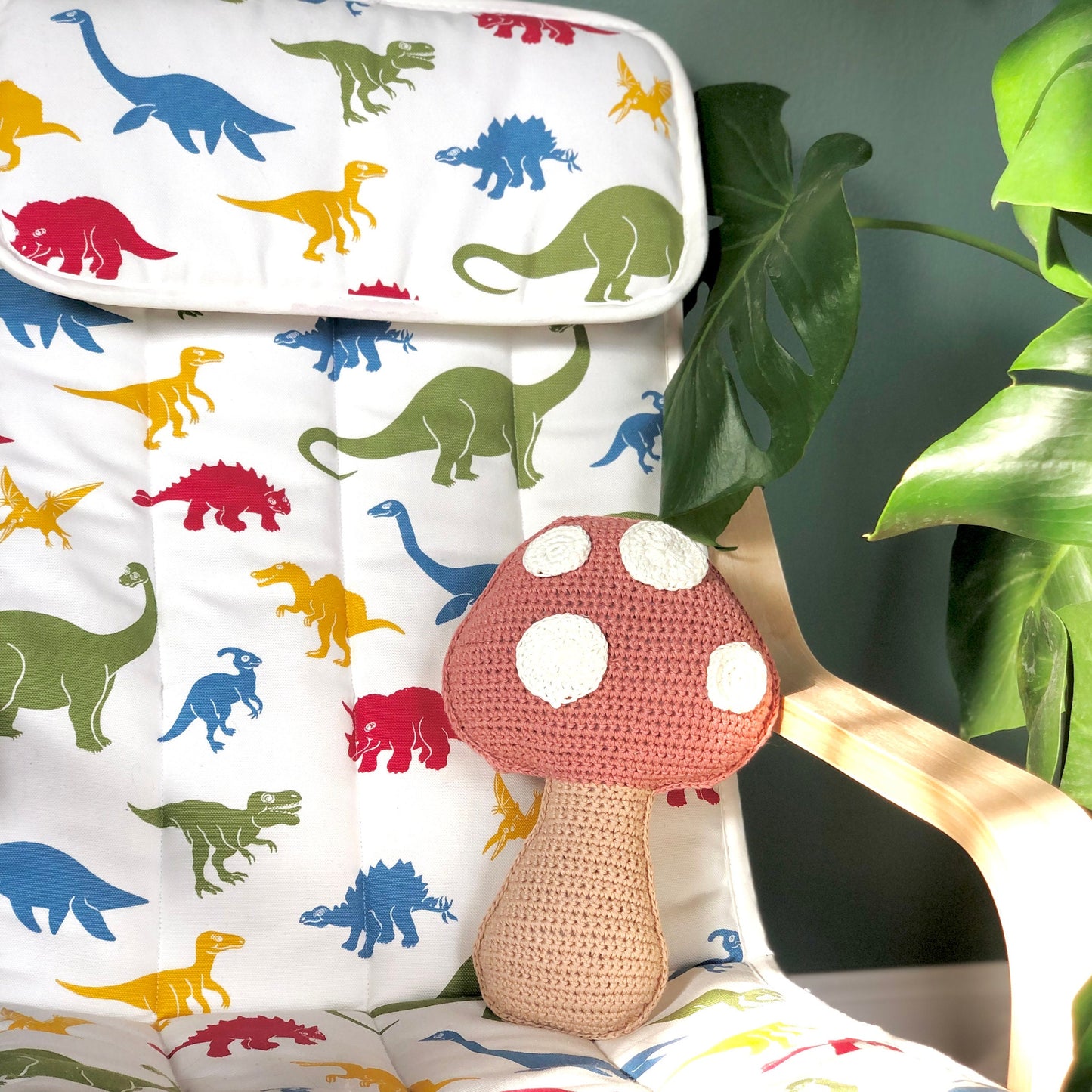 Handmade cotton yarn mushroom pillow crochet, home decor, amigurumi, decorative mushroom throw pillow