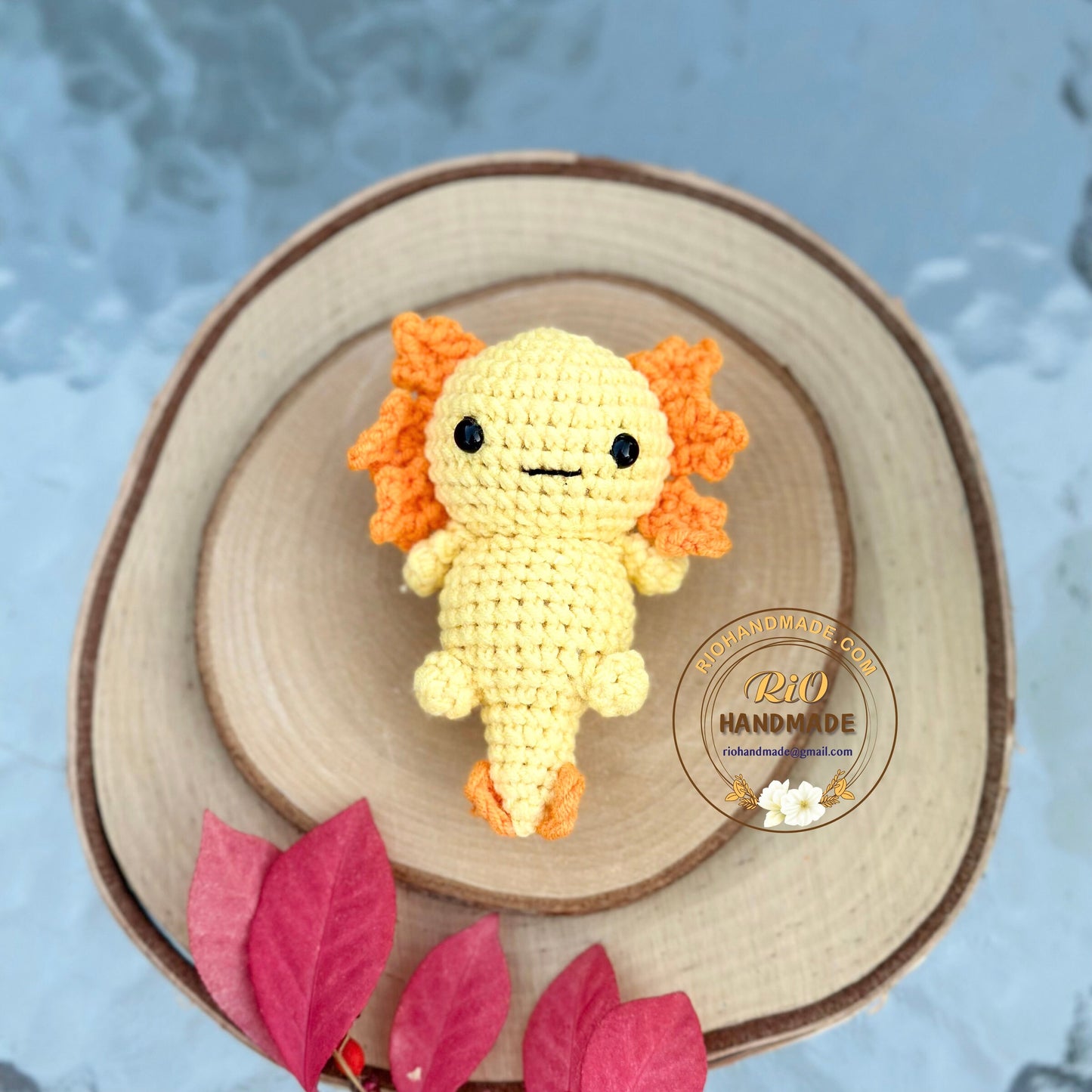 Handmade Axolotl, crochet Axolotl, amigurumi Axolotl keychain, plushie toy, cute gift, ornament, car rear view hanging