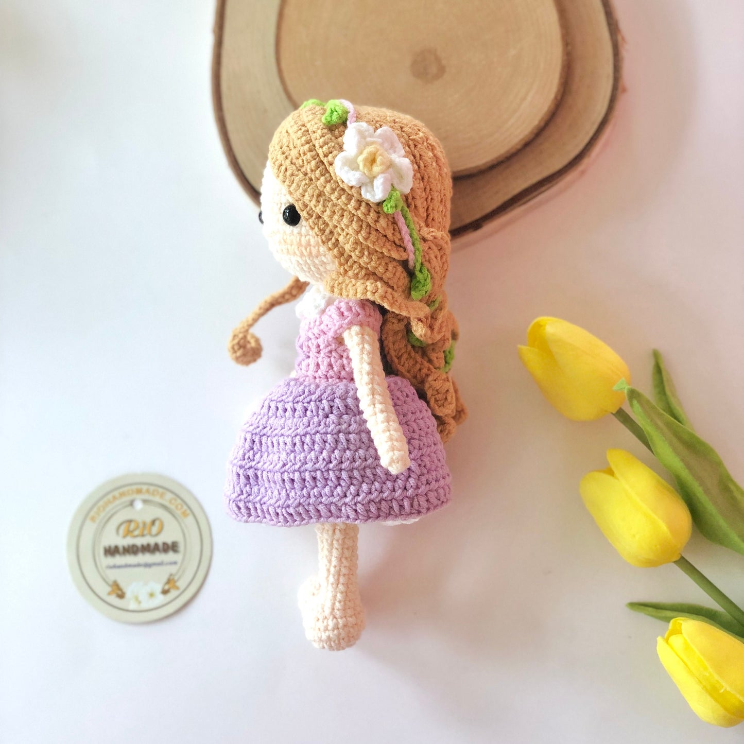 Handmade Princess Inspired Doll Crochet, Cloudy Hair Princess, Amigurumi Princess Doll