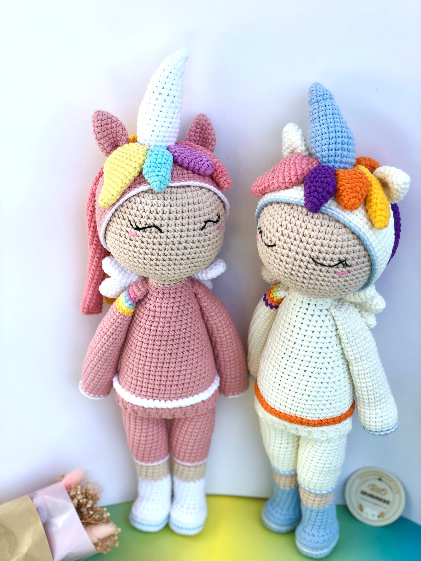 Handmade Unicorn Crochet Doll, amigurumi, cute, soft toy for baby, toddler, kid, adult hobby
