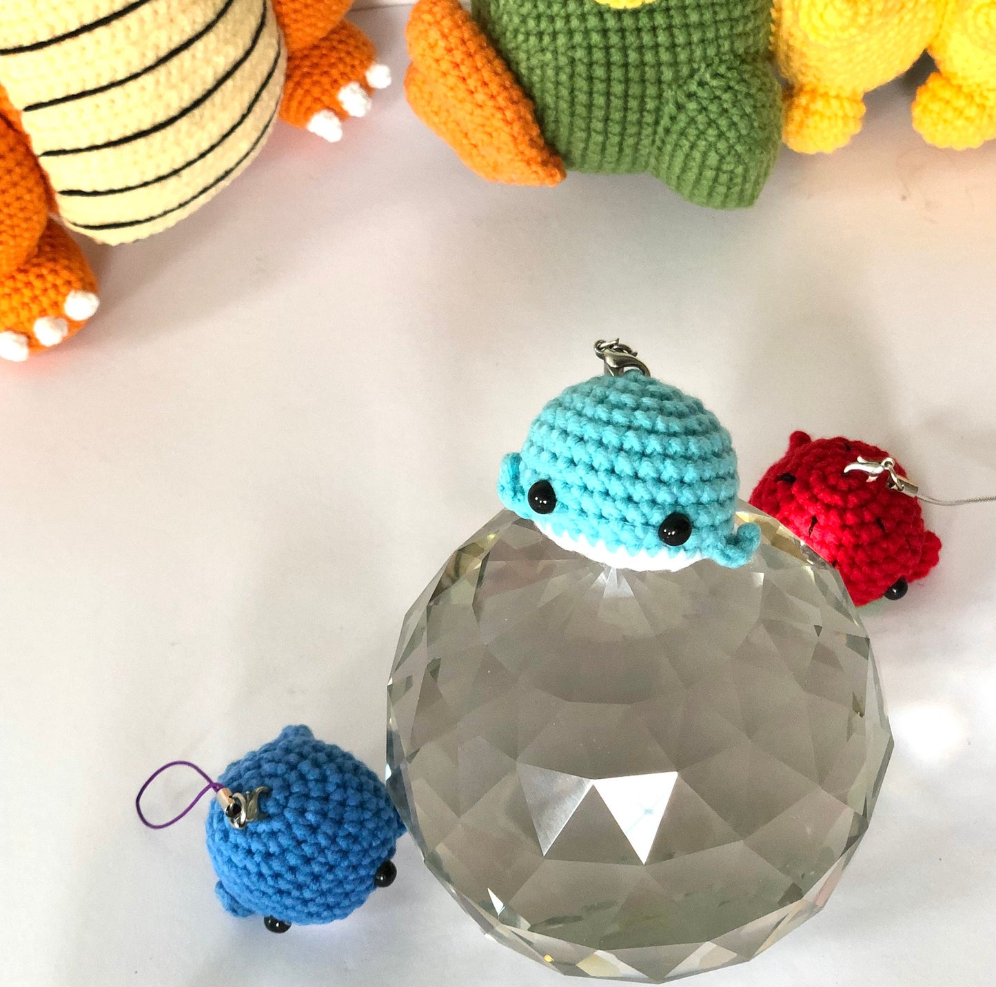 Handmade whale crochet keychain, Cute themed whale keychain, amigurumi, plushie toy, gift