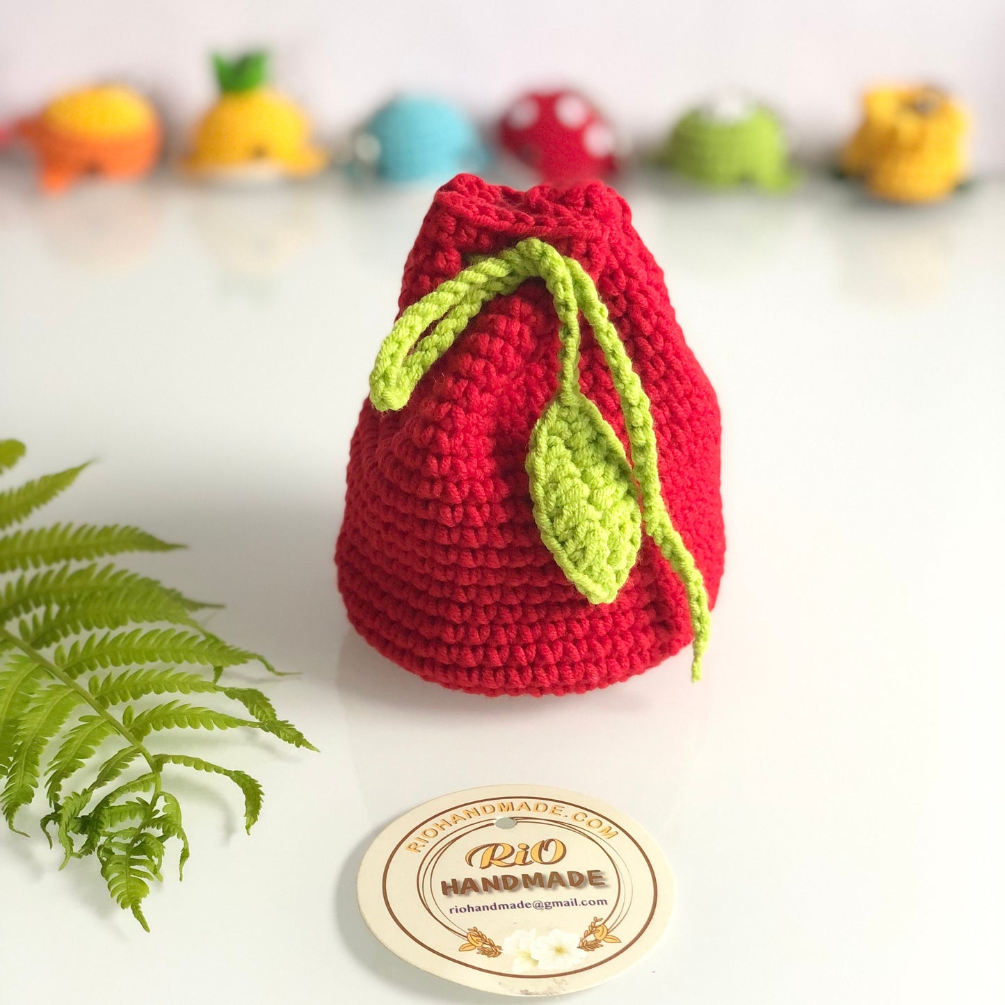 Rio Handmade Fruit Pouch, Crochet Fruit Pouch, Fruit Purse, Cute Small Coin Bag, Daily Pouch