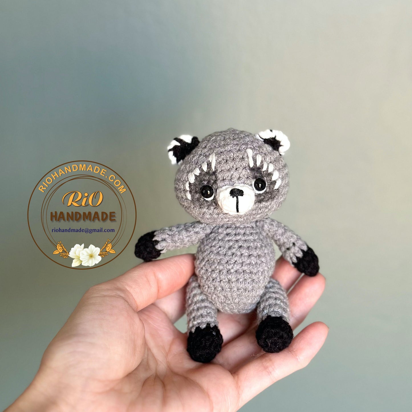 Handmade raccoon crochet, amigurumi raccoon, cute toy for kid, birthday gift, home decor, car hanging accessory, adult hobby