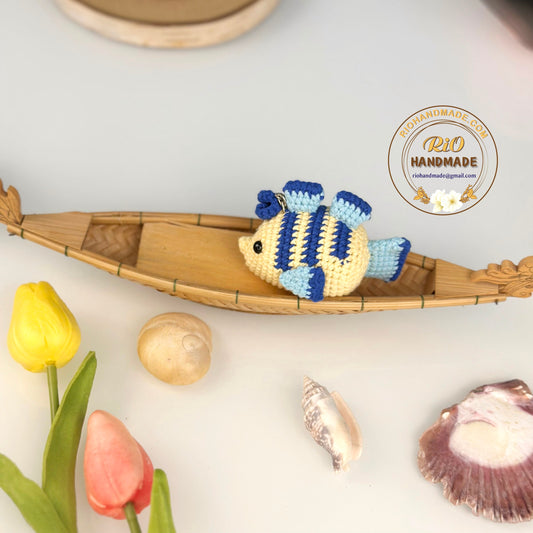 Handmade Fish, Crochet Fish,  Amigurumi Fish Keychain, Plushie toy, Cute Gift, Ornament, Car Rear View Hanging
