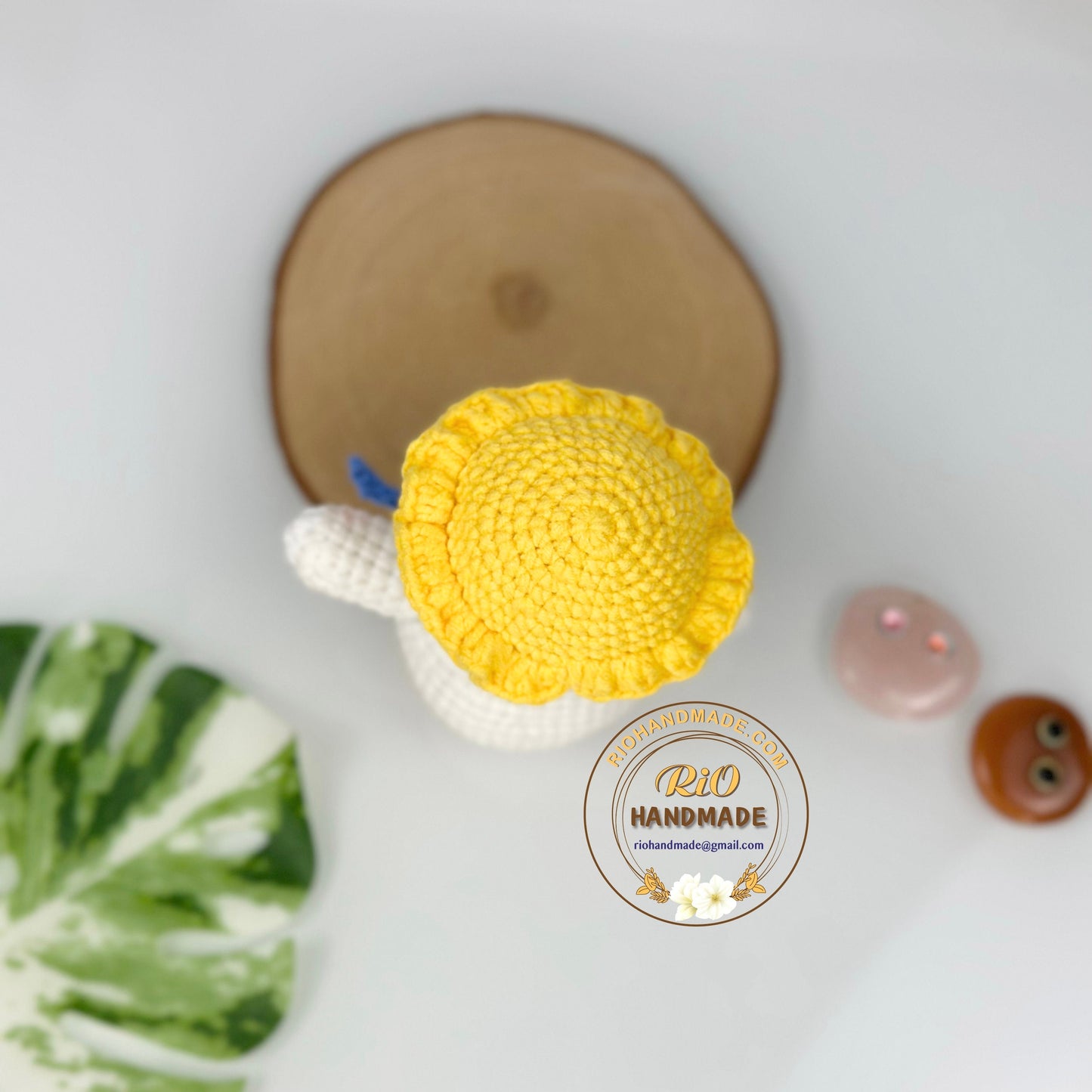 Handmade Duck Crochet, Amigurumi Farmer Duck, Toy For Kid, Cute Gift, Car Hanging Accessory
