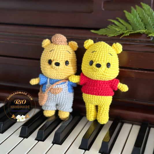 Handmade Yarn Cotton Bear Inspired Crochet, Amigurumi stuffed, Cute Toy For Kid, Adult Hobby,