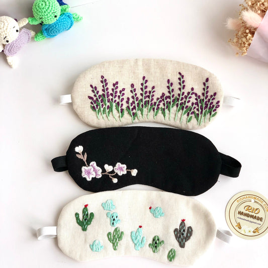 Handmade Embroidery Linen Sleep Mask, Eye Mask, Eye Sleep Mask, Travel Accessories, Linen Embroidery, Linen Gift