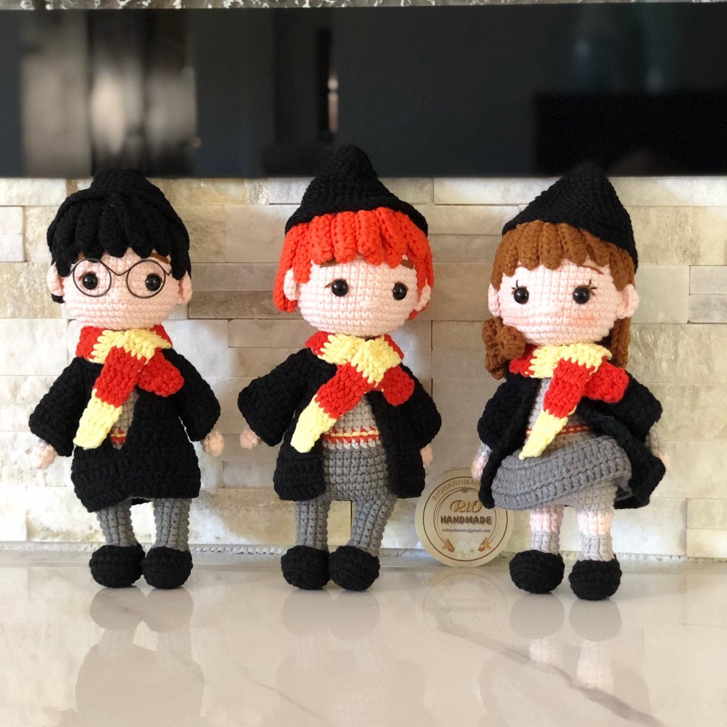 Handmade yarn cotton animator Harry inspired doll crochet, amigurumi doll, cute, toy for kid, adult hobby