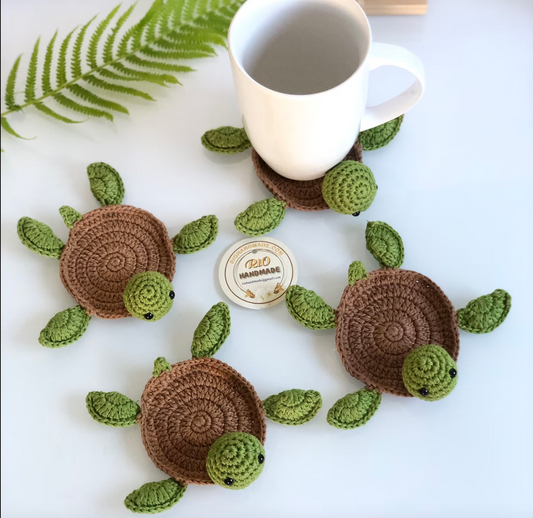 Custom Order - Crochet Turtle Coaster