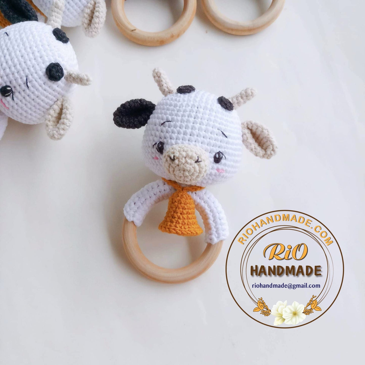 Baby Gift, Animal Newborn Baby Rattle, Baby Crochet Rattle Gift, Toy Rattle With Name