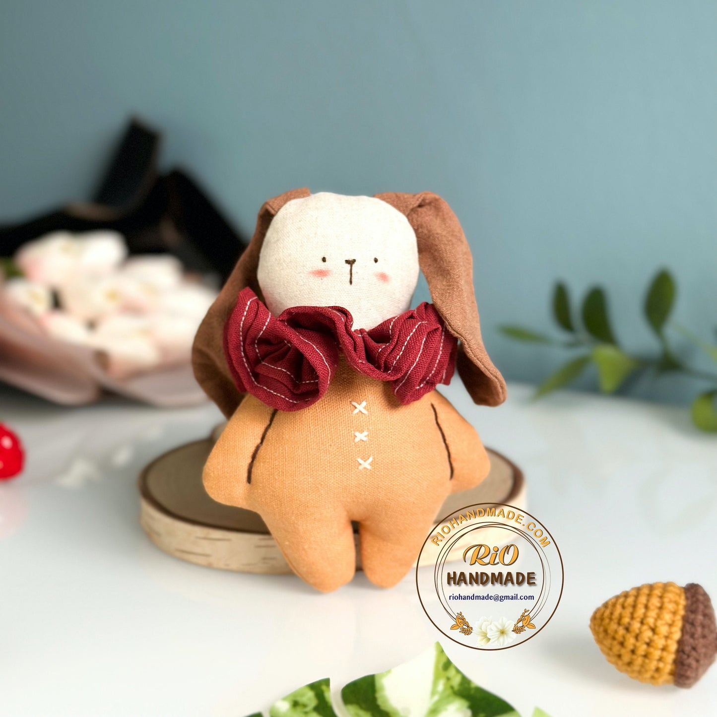 Ready To Ship, Rio Handmade Linen Bunny, Easter Present, Nursery Decor Stuffed, Linen Baby Toy, Soft Toy For Baby, Toddler, Kid, Adult Hobby