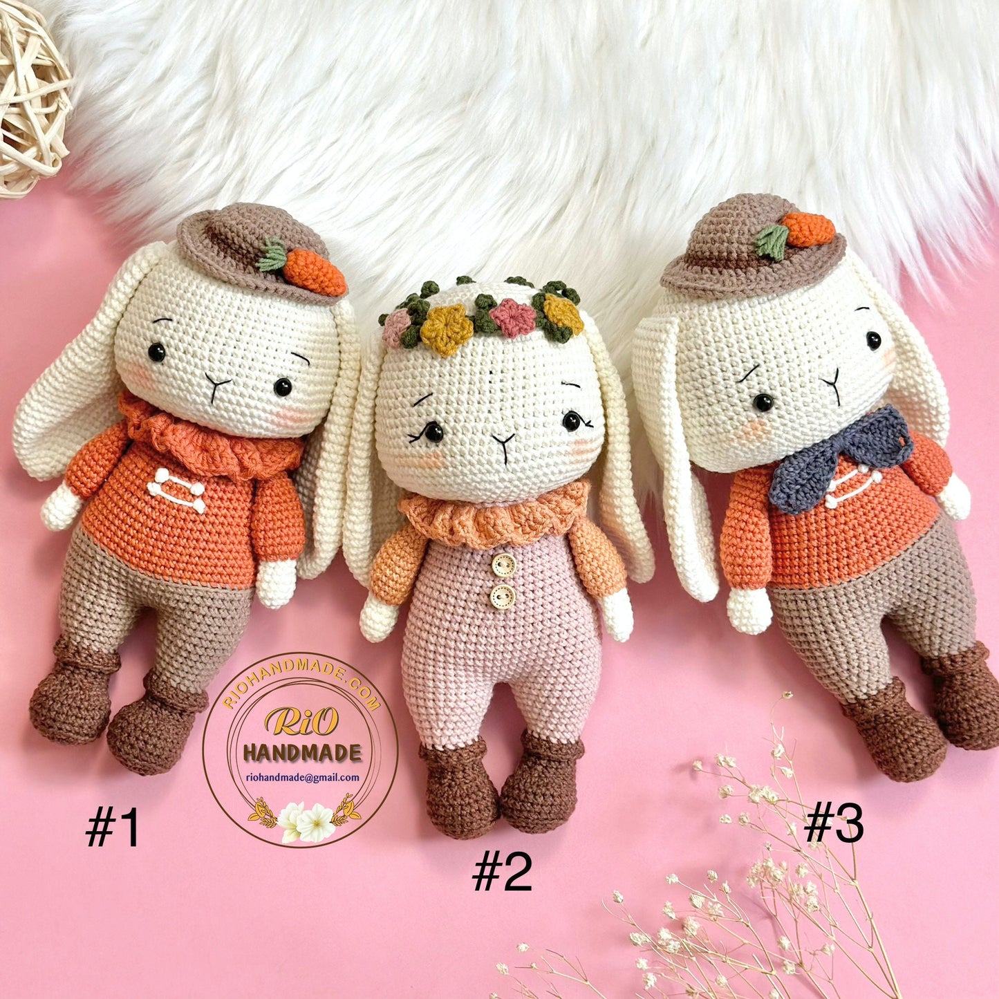 Ready To Ship, Handmade  bunny crochet, amigurumi bunny plushie, cute stuffed, soft toy for baby, toddler, kid, adult hobby, high quality
