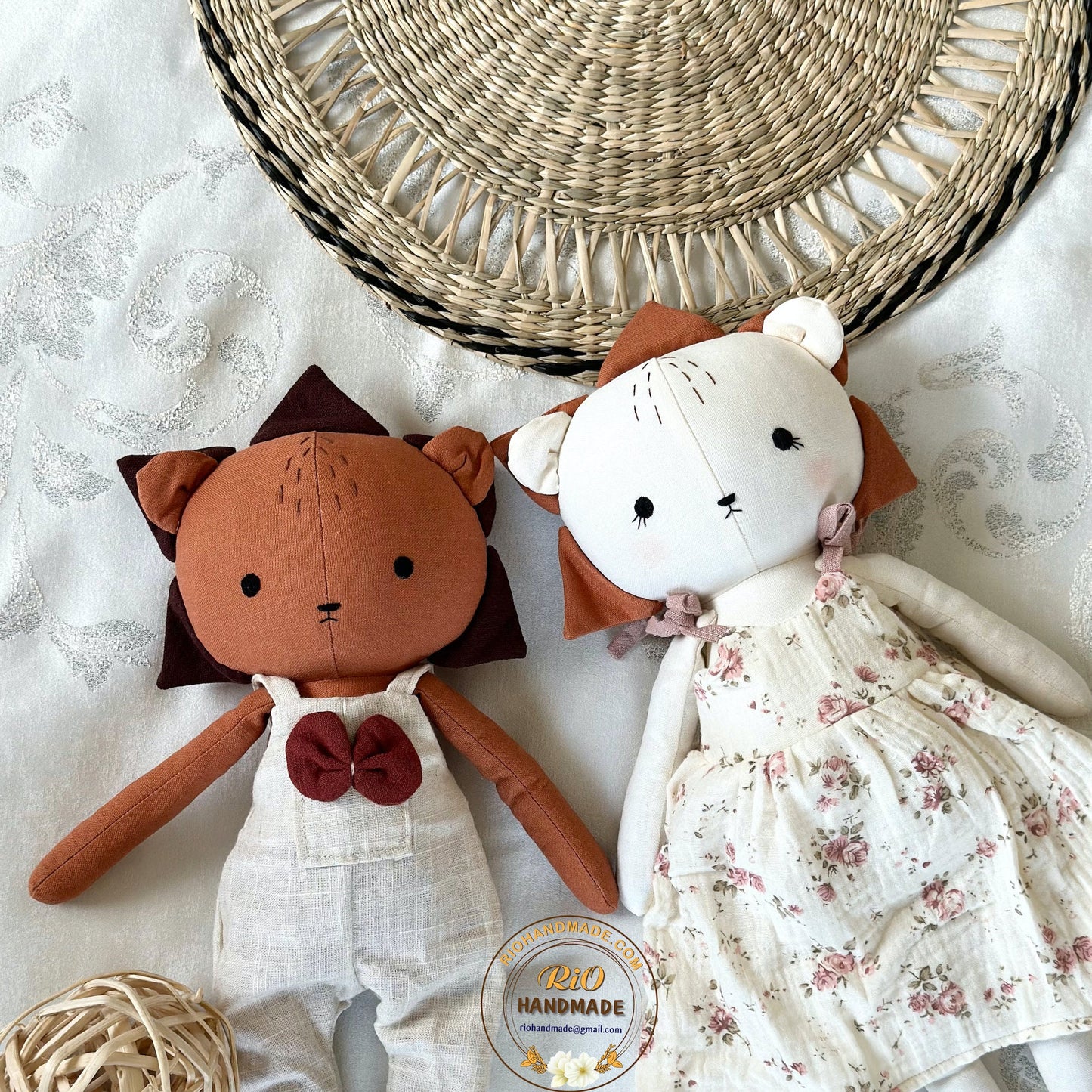 Rio Handmade Linen Lion Toy, Nursery Decor Stuffed, Linen Baby Toy, Soft Stuffed Lion Toy For Toddler, Kid, Adult Hobby