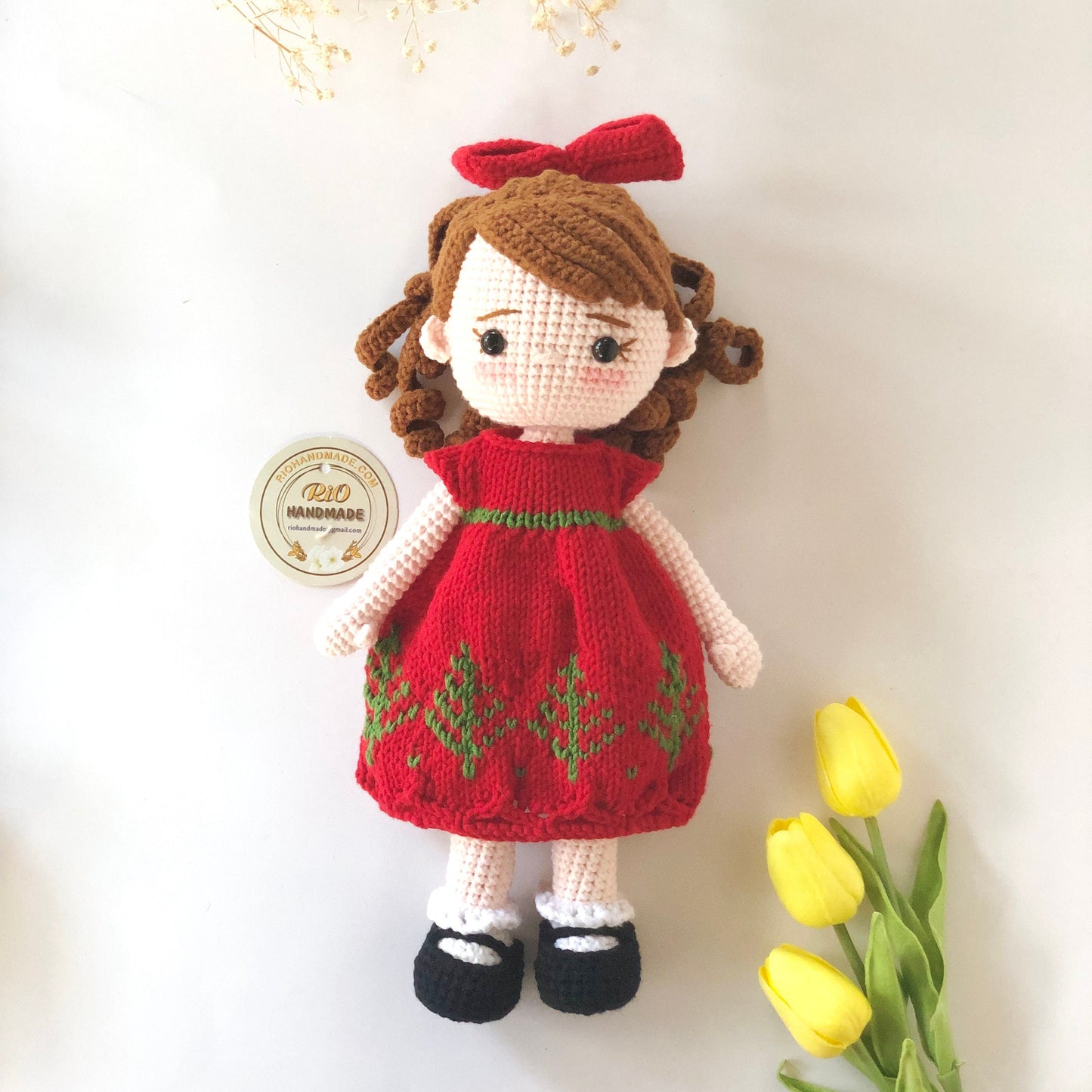 Handmade yarn cotton doll crochet, amigurumi, cute, soft toy for baby, toddler, kid, adult hobby