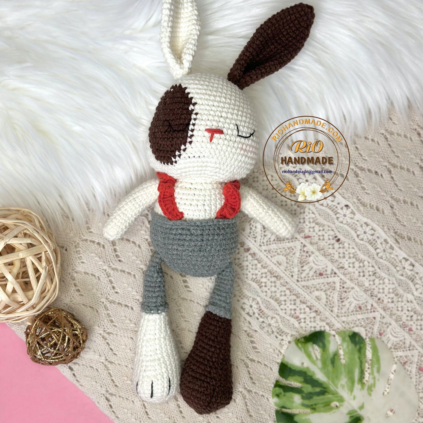 Handmade  bunny crochet, amigurumi bunny , cute stuffed, soft toy for baby, toddler, kid, adult hobby