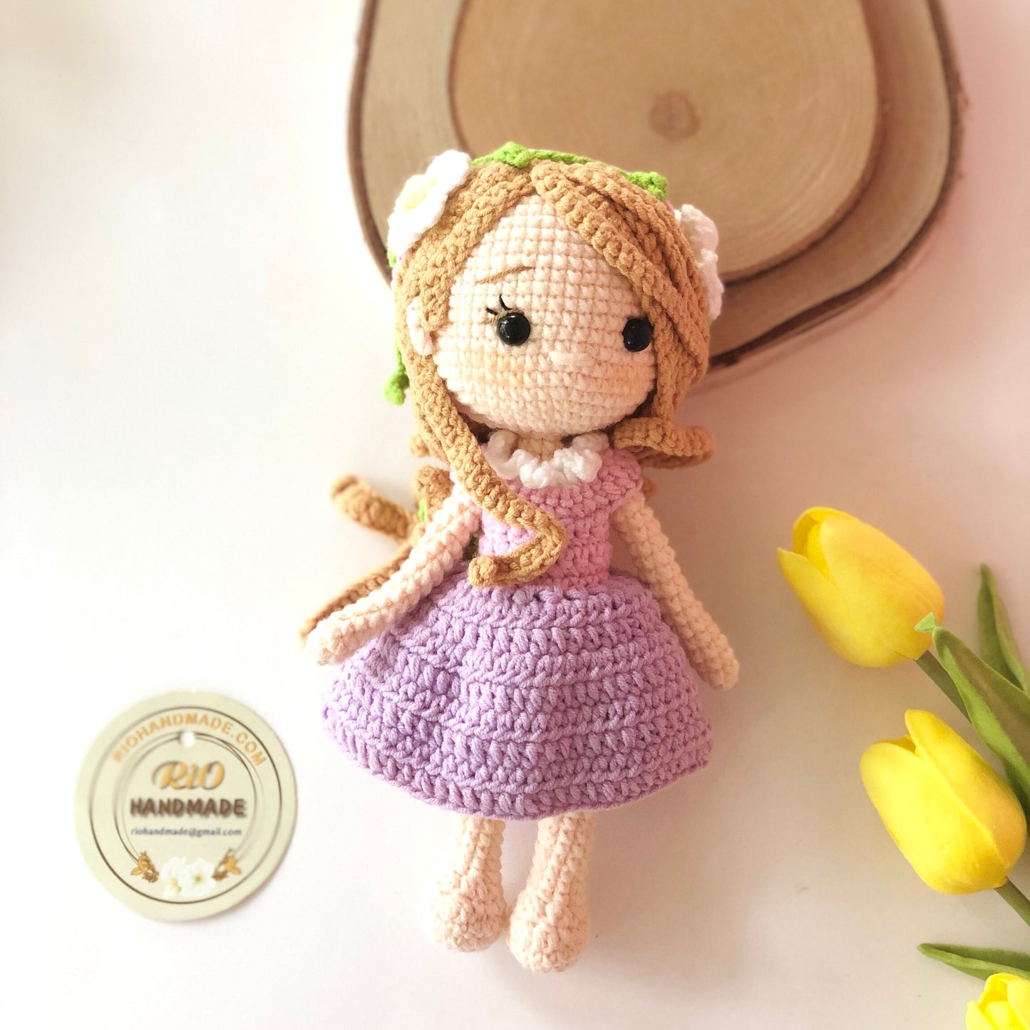 Handmade Princess Inspired Doll Crochet, Cloudy Hair Princess, Amigurumi Princess Doll