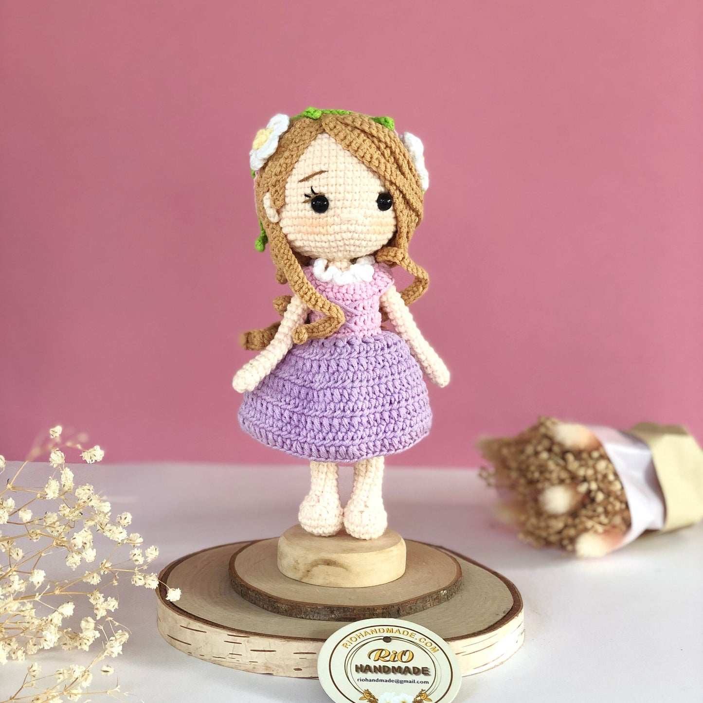 Handmade Princess Inspired Doll Crochet, Cloudy Hair Princess, Amigurumi Princess Doll