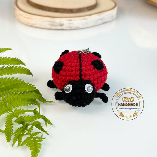 Rio Handmade Ladybug crochet keychain, mirror charm, crochet ladybug, amigurumi, cute toy, gift