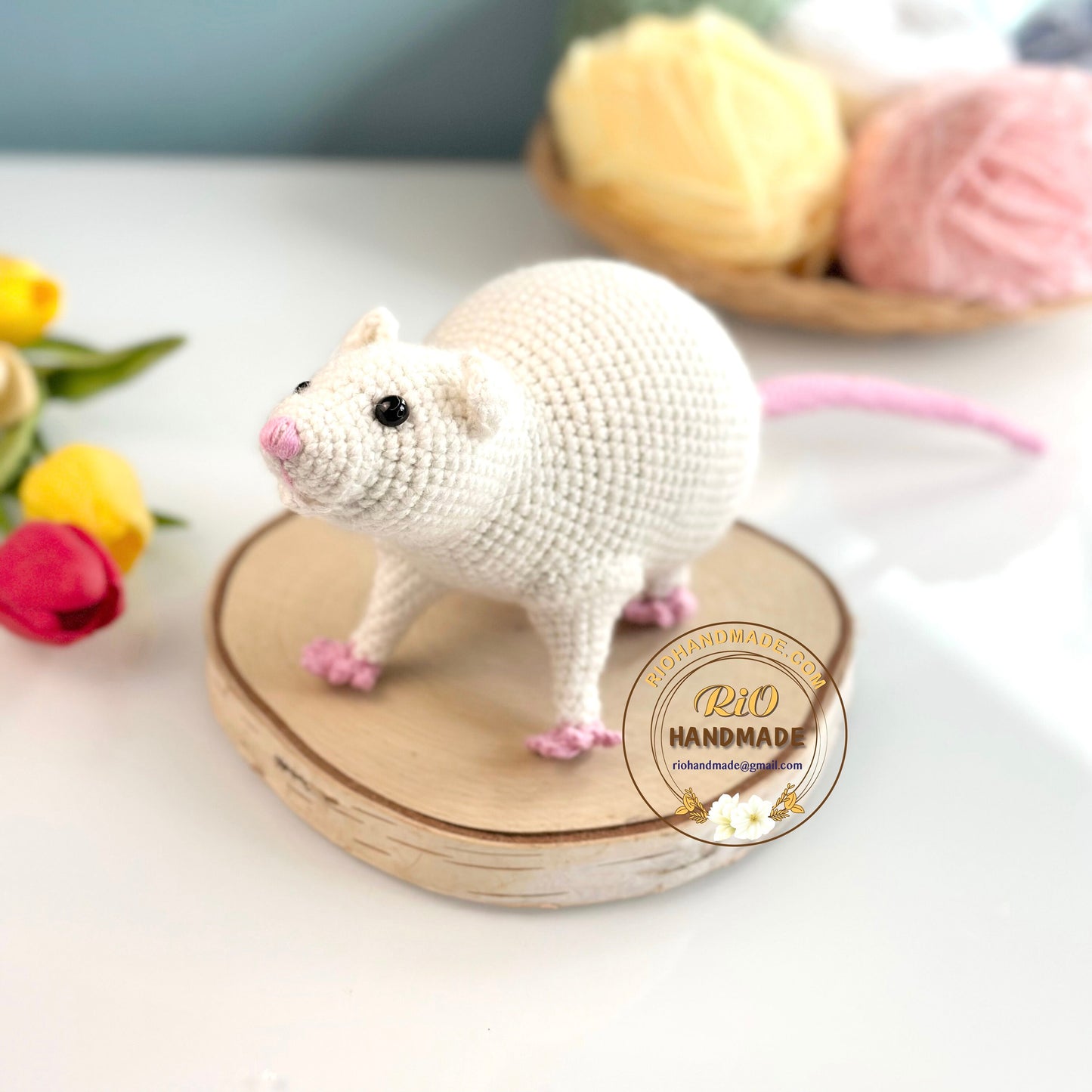 Handmade Rat, Crochet Realistic Rat, Amigurumi Rat, Cute Gift.