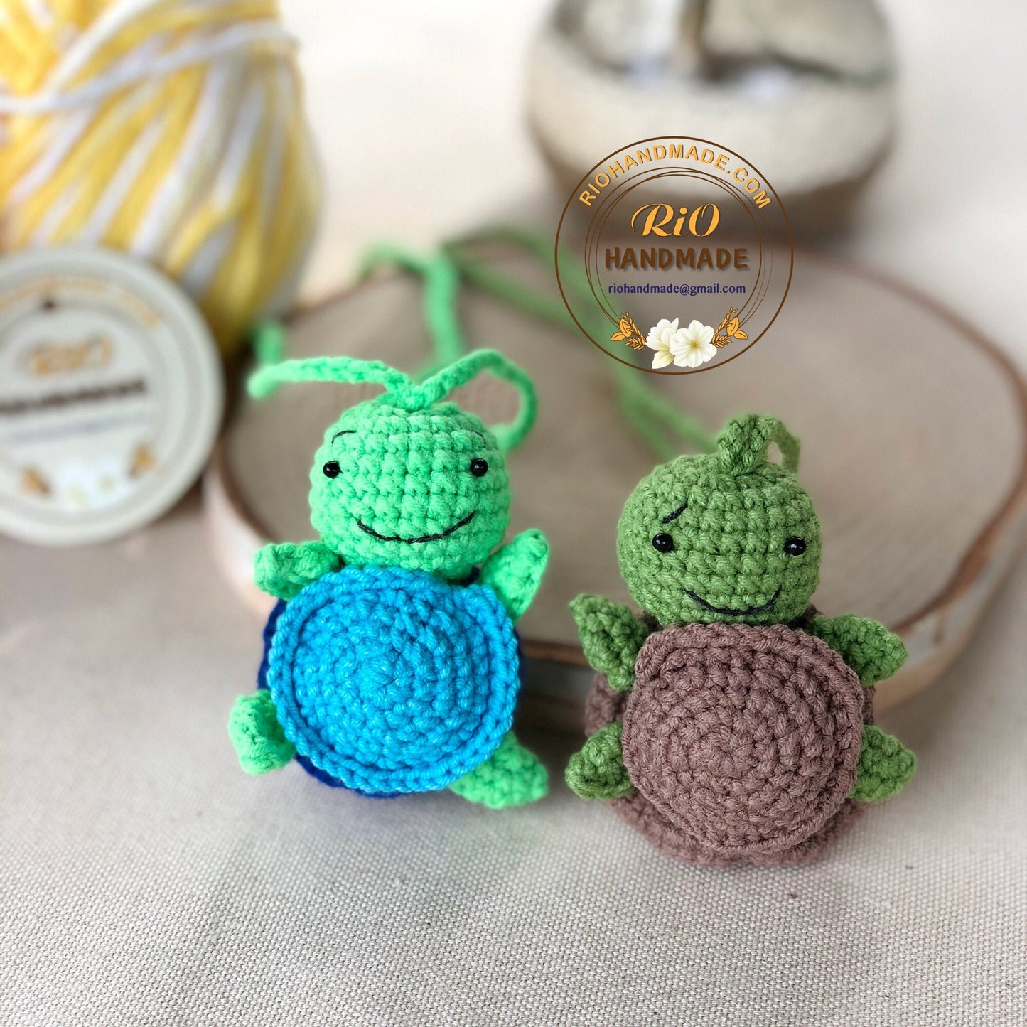 Handmade fun turtle crochet car charm, amigurumi, plushie toy, hanging, keychain