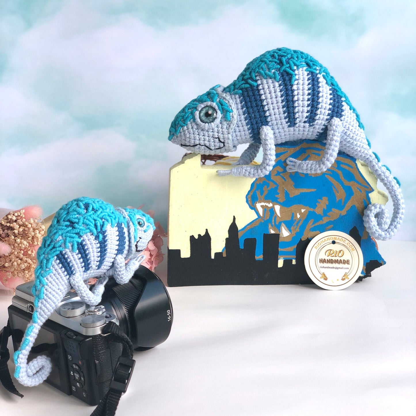 Handmade chameleon crochet, amigurumi, cute, soft toy for kid, adult hobby, perfect idea for gifts, present, craft doll