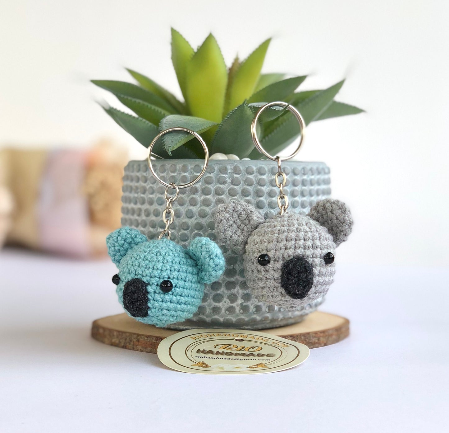 Handmade koala crochet keychain, Cute koala keychain, amigurumi, plushie toy, gift