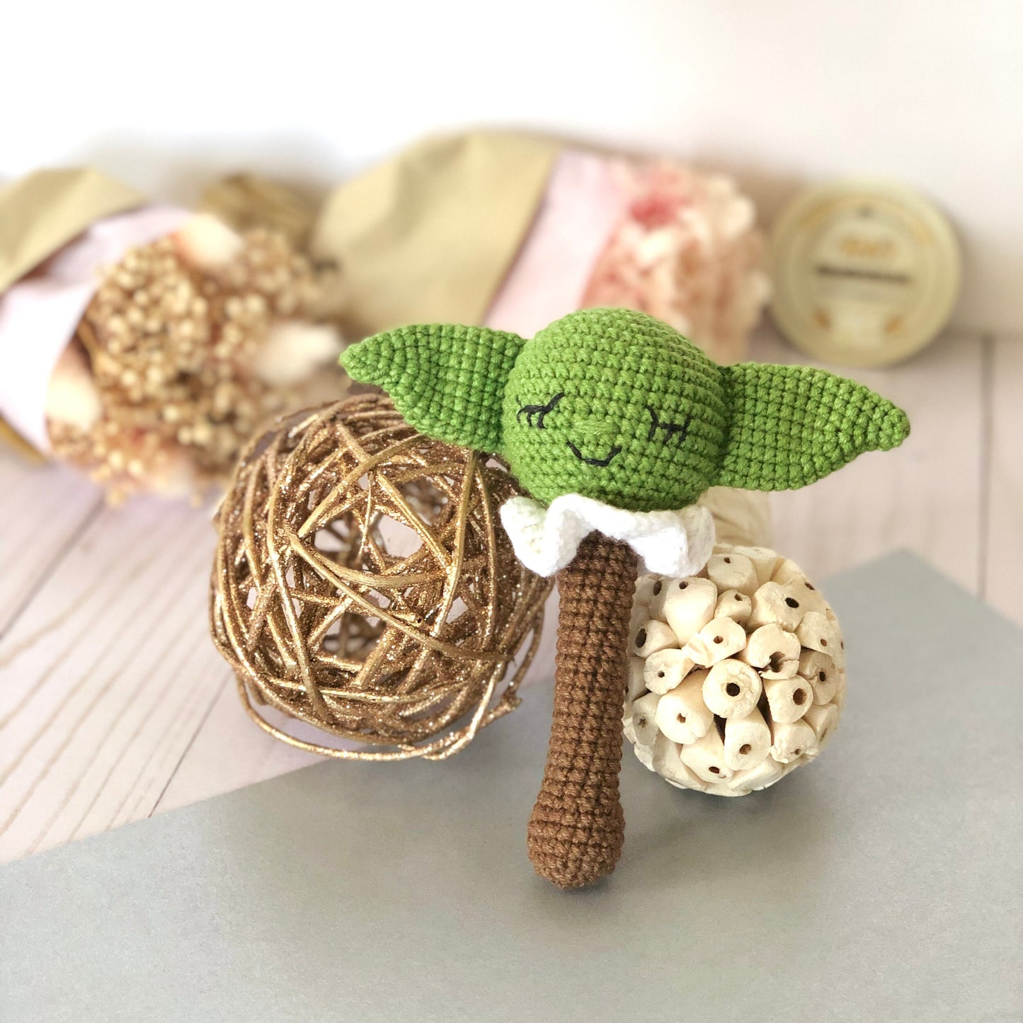 Animal newborn baby rattle, Baby crochet rattle gift, teething ring for baby