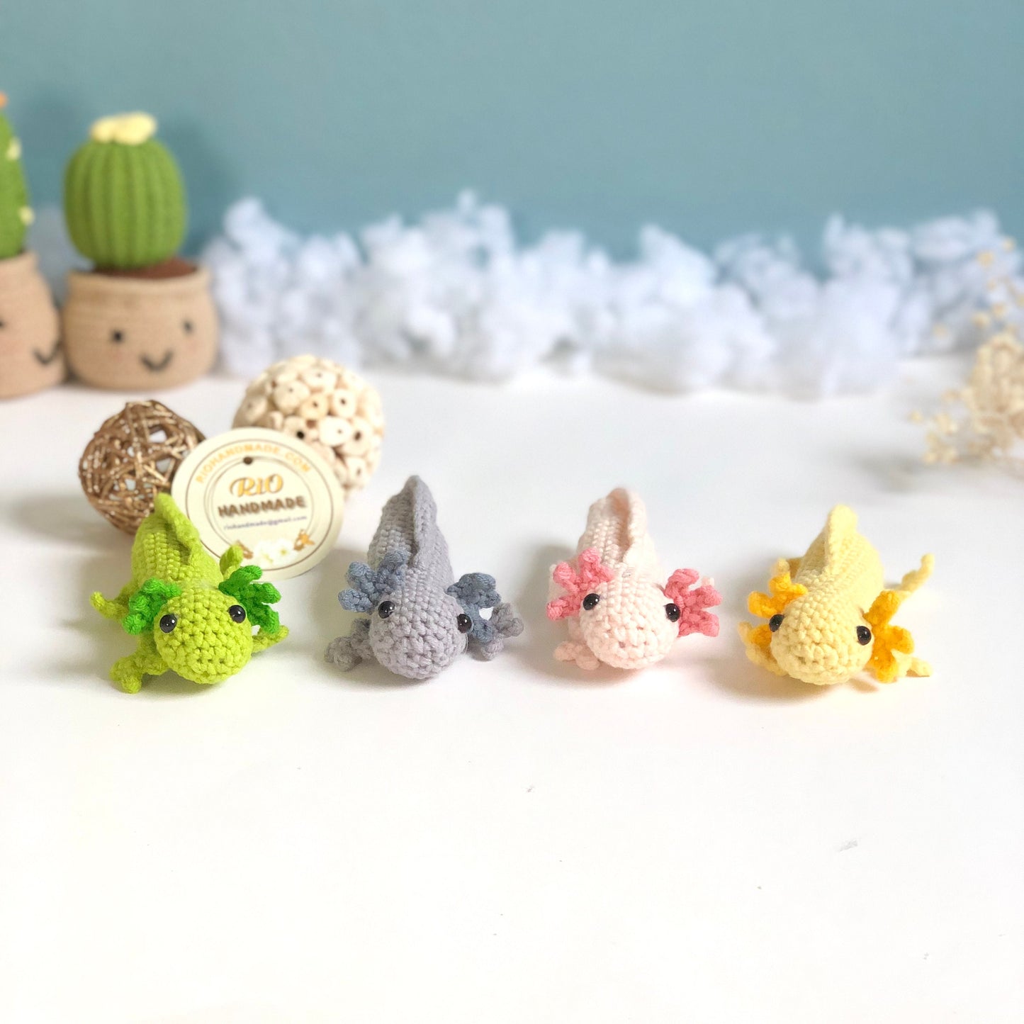 Handmade Axolotl, crochet Axolotl, amigurumi, plushie toy, gift, ornament