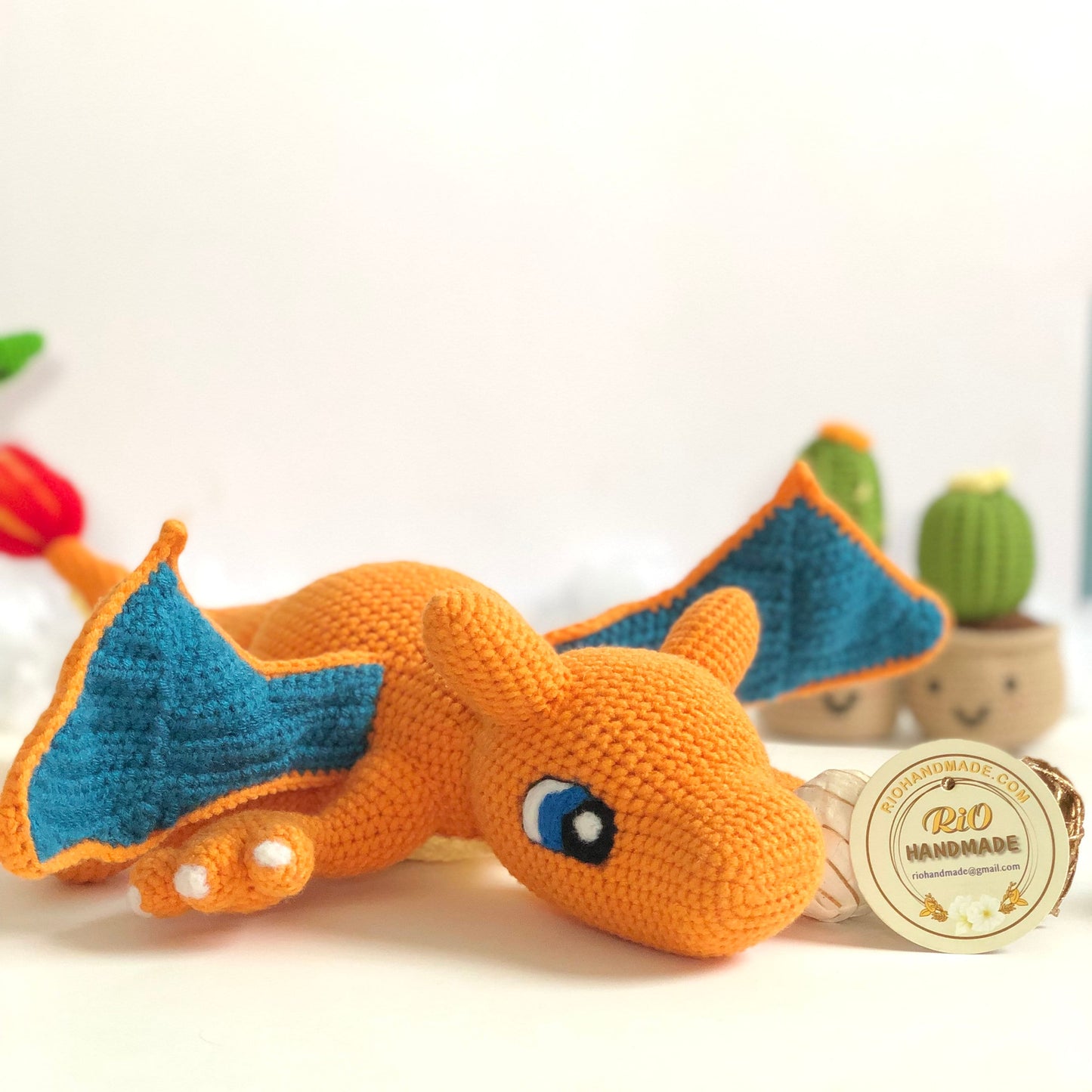 Handmade  Charizard Crochet, Inspired Pokemon, Amigurumi Toy, cute toy for kid, adult hobby