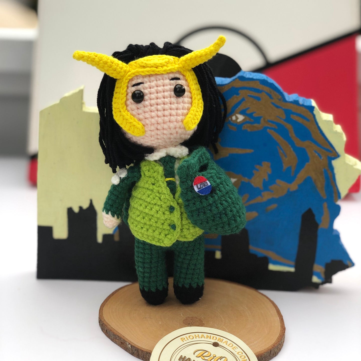 Handmade crocheted amigurumi Loki, inspired plush, gift, present